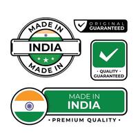 Badge bundle made in India label icon emblem isolated on white background vector