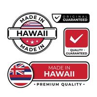 Badge bundle made in Hawaii label icon emblem isolated on white background vector