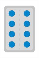 A pill container with blue pills in it vector