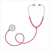 A red and white stethoscope with a white button on the top vector