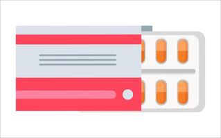 A red and white pill container with a white background vector