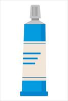 A tube of toothpaste is shown in a blue and white color scheme vector