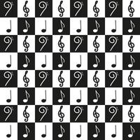 white and black music pattern vector