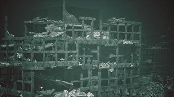 Exploring the depths of a submerged structure in a dark underwater environment video