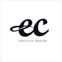 ec initial logo design icon vector