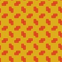 Seamless pattern of overlapping red geometric rectangles on a yellow background. Abstract illustration for wallpaper, textile, and print design vector