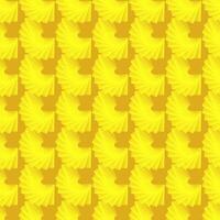 Seamless pattern of layered yellow fan shapes with radial design on a mustard yellow background. Abstract illustration for wallpaper, textile, and print design vector
