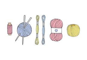 Set bundle of different sketch threads vector