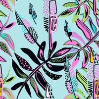Modern tropical illustration with vivid leaf motifs and dotted details. A versatile pattern for summer-inspired design needs. vector