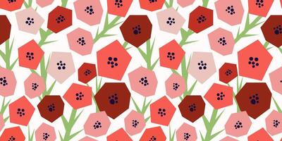 A striking modern geometric floral pattern featuring clean, simplified motifs. Perfect for use in stationery, packaging, textiles, and other creative projects. vector