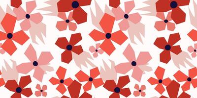 Sophisticated geometric floral pattern with a clean, modern style. Great for use in packaging, textiles, stationery, and a variety of design projects. vector