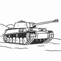 illustration of a tank on a white background. Side view. vector