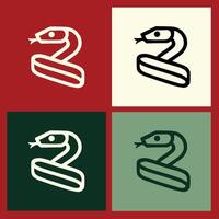 Elegant Wooden Snake Logo Outline for Chinese New Year, Incorporating Symbolism of Transformation and Luck in a Clean, Modern Design for Festive Occasions vector