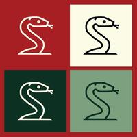 Elegant Wooden Snake Outline Logo for Chinese New Year Celebrations, Merging Tradition and Modern Design for Sophisticated Cultural Event Branding. vector
