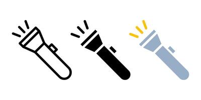 Flashlight icon. Portable light lamp sign. Electric handle lantern. Handle lamp illustration. vector