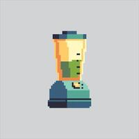 Pixel art illustration Kitchen Blender. Pixelated Chef Juicer. Kitchen Chef Blender Mixer Juicer Icon pixelated for the pixel game and icon for website and game. old school retro. vector