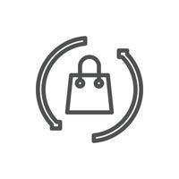 eco recycle paper bag outline icon design good for web or mobile app vector