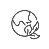 green earth planet concept outline icon design good for web or mobile app vector