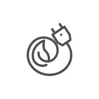 Leaf with plug electric outline icon design good for web or mobile app vector