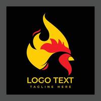 A stylized logo featuring a flame design in yellow and red, resembling a bird's head vector
