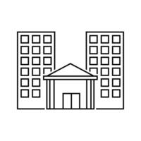 High rise building line icon vector