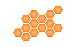 Abstract Modular Honeycomb Pattern in Vibrant Orange vector