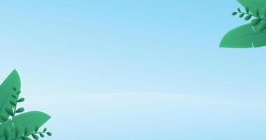 blue background with a combination of fresh leaves vector