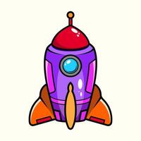 Spaceship Rocket launch technology on moon line art style concept logo, icon, sticker, symbol, emblem and tshirt design. vector
