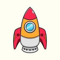 Rocket Astronomy spaceship taking off in the sky with fire and clouds for a successful business vector