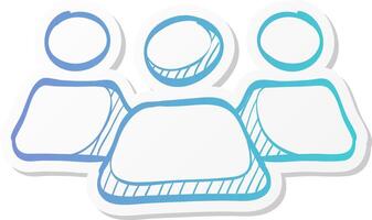 teamwork icon in sticker color style business communication collaboration team office vector