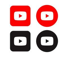 Youtube Logo In Square And Round Background vector