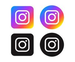 Instagram Logo In Square And Round vector