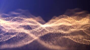 Abstract golden wave light pattern with a soft glow, creating a visual of energy video