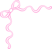 Squiggle Wavy Ribbon Bow Corner Border Outline png