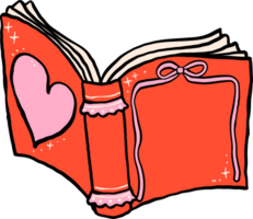 Retro Valentine Bookish Open Book png