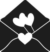 Romantic Open Envelope with Heart Stems - Valentine's Day Illustration vector