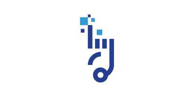 logo design hand digital,fingerprint,pixels,symbol,icon,idea,creative. vector
