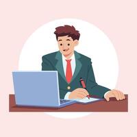 writing report office work illustration vector