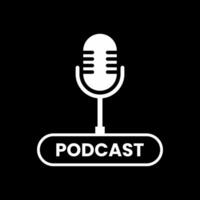 pod cast logo ON BLACK BACKGROUND vector