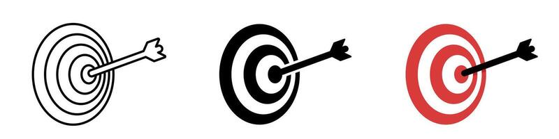 Target icon set, archery target symbols. Design for app, web, poster. vector