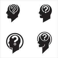 Silhouette Business Man And Question Mark Warning Design On White Background vector