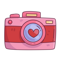 Cute Pink Camera with Heart png