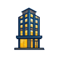 Night View of a Modern Illuminated Building, Cityscape at Night, Architecture Design, Urban Structure, Residential Tower Block png