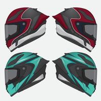 Helmet design with different modern pattern vector