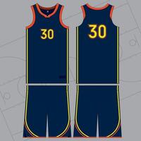 Basketball Apparel Design with Number Front and Back View vector