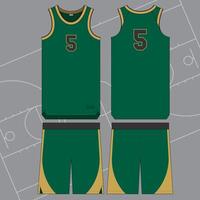 Flat Rendition of Team Uniform Basketball Jersey Template vector