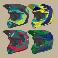Racing helmet isolated with different design template vector