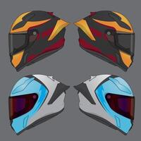 Helmet icons sideview angle flat design vector
