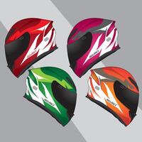 Sideview helmet of different design isolated icon vector