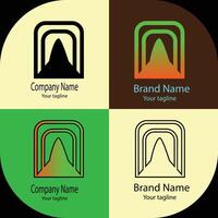 Advanced Best logo design with four different designs of the same shape vector